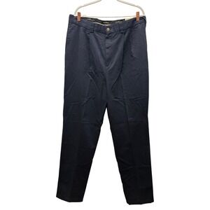 NWT‎ Oak Hill Premium Mens Pants 40x36 Navy Blue Pleated Front